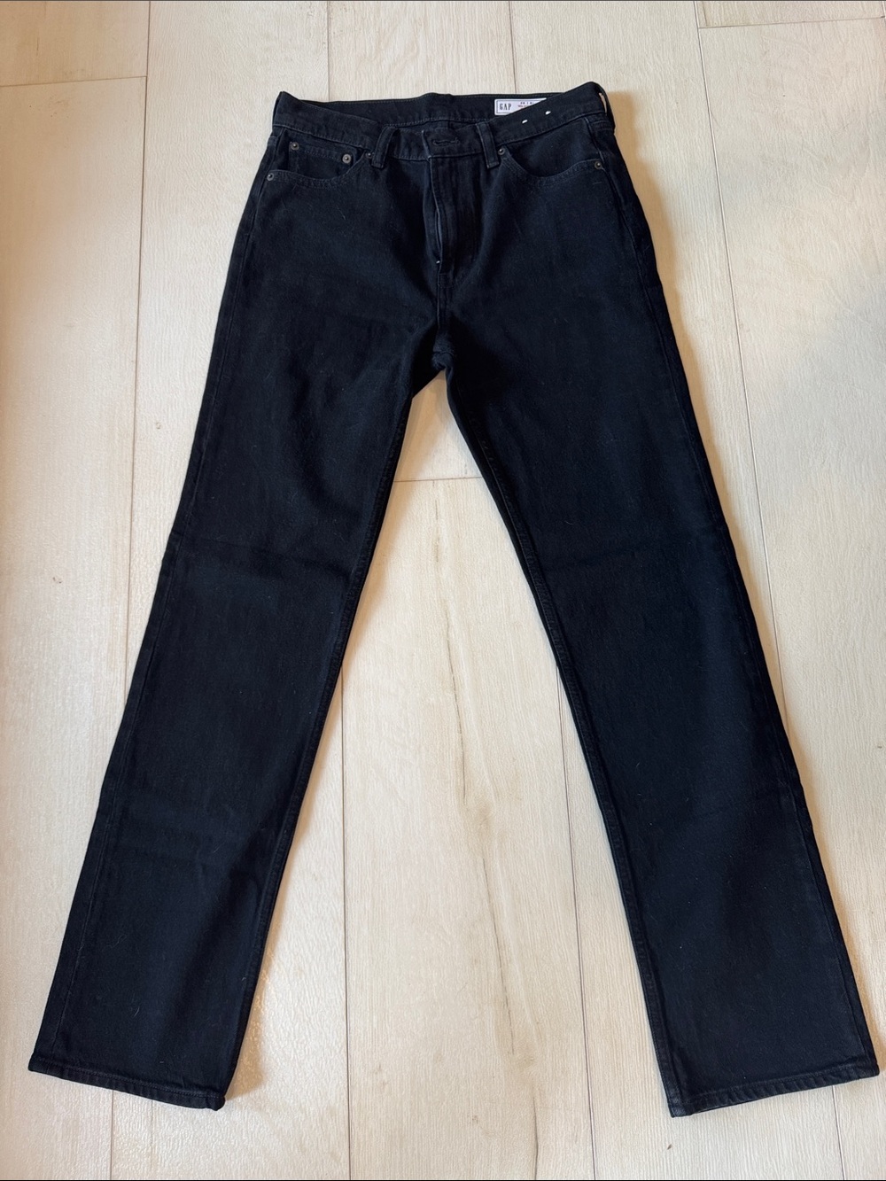 GAP Women's High Rise Black Straight-Leg Jeans